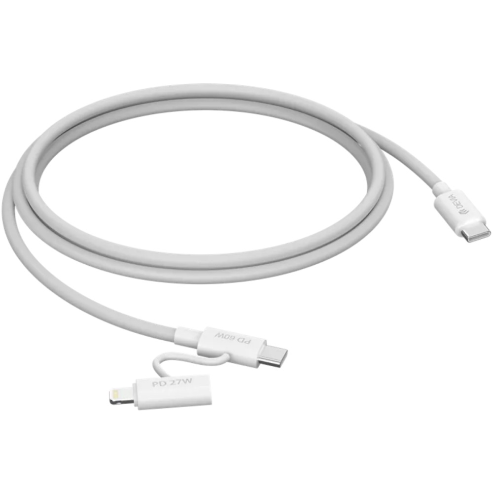 CABLE DEVIA SMART SERIES C TO C - PD 60W + 27W - 2 EN 1 - 1.2 M BLANC