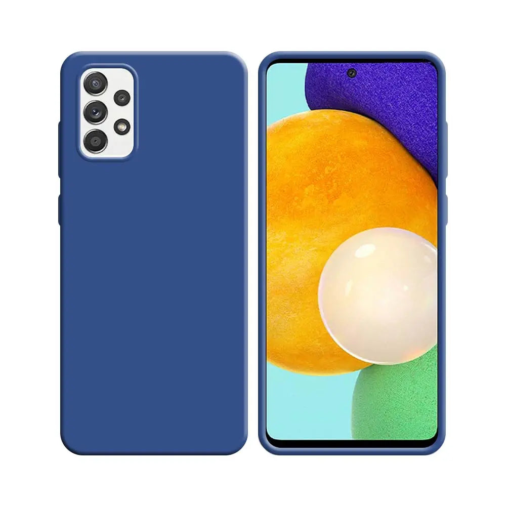 Coque Silicone Compatible pour Samsung Galaxy A52 5G A526, A52 4G A525 & A52s 5G A528 Bleu Marine
