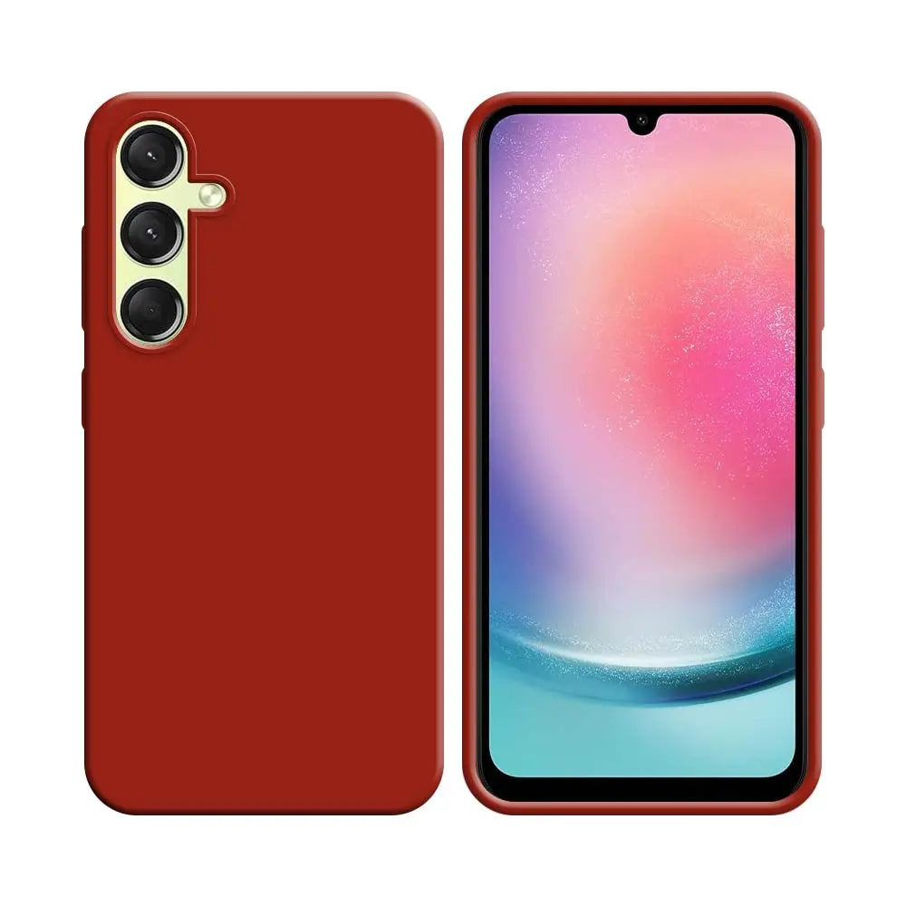 Coque Silicone Compatible pour Samsung Galaxy A25 5G A256 Rouge