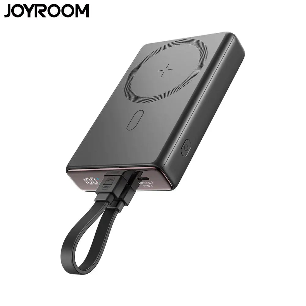 Batterie Externe Power Bank sans Fil Magnétique JOYROOM JR-PBM01 10000mAh 20W (avec Câble Lightning vers USB-C) Noir