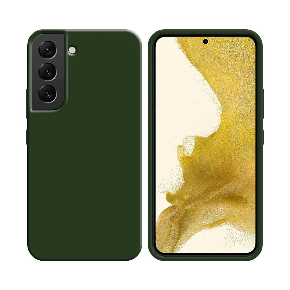 Coque Silicone Compatible pour Samsung Galaxy S22 S901 Vert Foncé