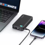 Batterie externe Usams CD225 Charge rapide 20W (avec affichage numérique et câble Lightning rétractable) 10000mAh blanc