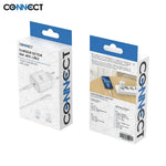 Chargeur Secteur USB-C CONNECT Charge Rapide 25W MC-CBC25W2 avec Câble Data USB-C vers USB-C MC-CCB12 (1m) Blanc