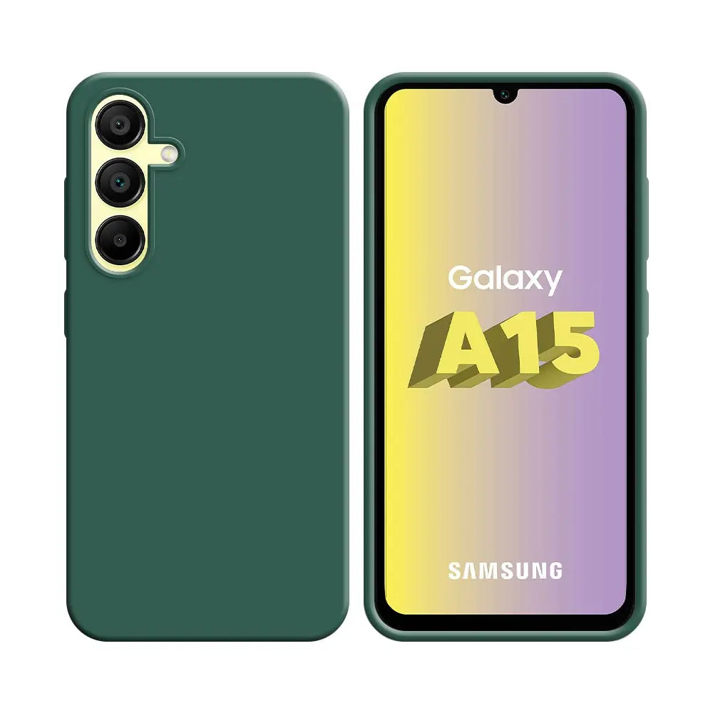 Coque Silicone Compatible pour Samsung Galaxy A15 5G A156B Vert Foncé
