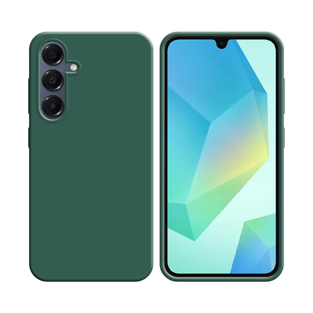 Coque Silicone Compatible pour Samsung Galaxy A16 5G A166 & A16 4G A165 Vert Foncé