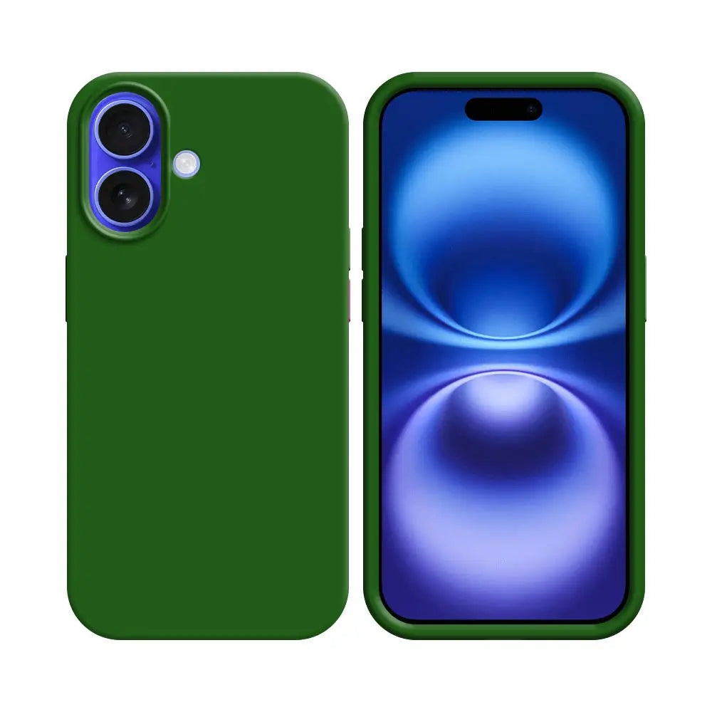 Coque Silicone Compatible pour Apple iPhone 16 Vert Foncé