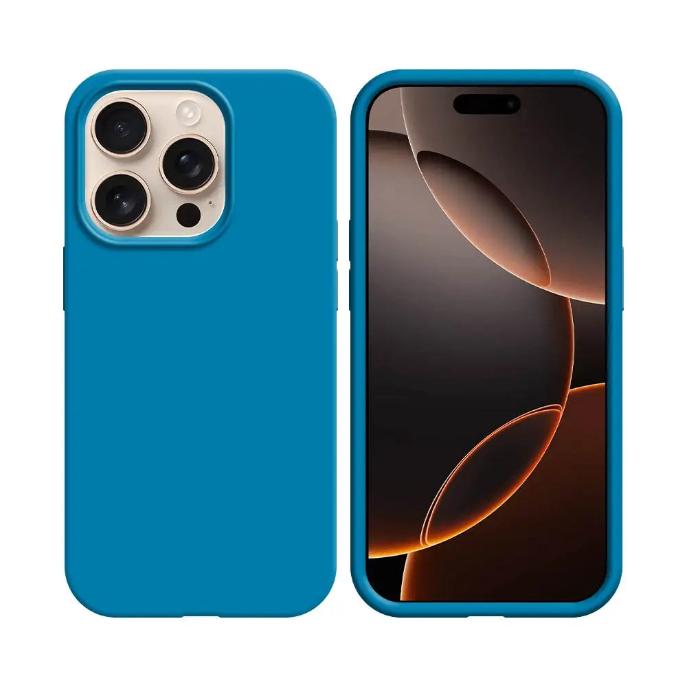 Coque Silicone Compatible pour Apple iPhone 16 Pro Bleu Ciel