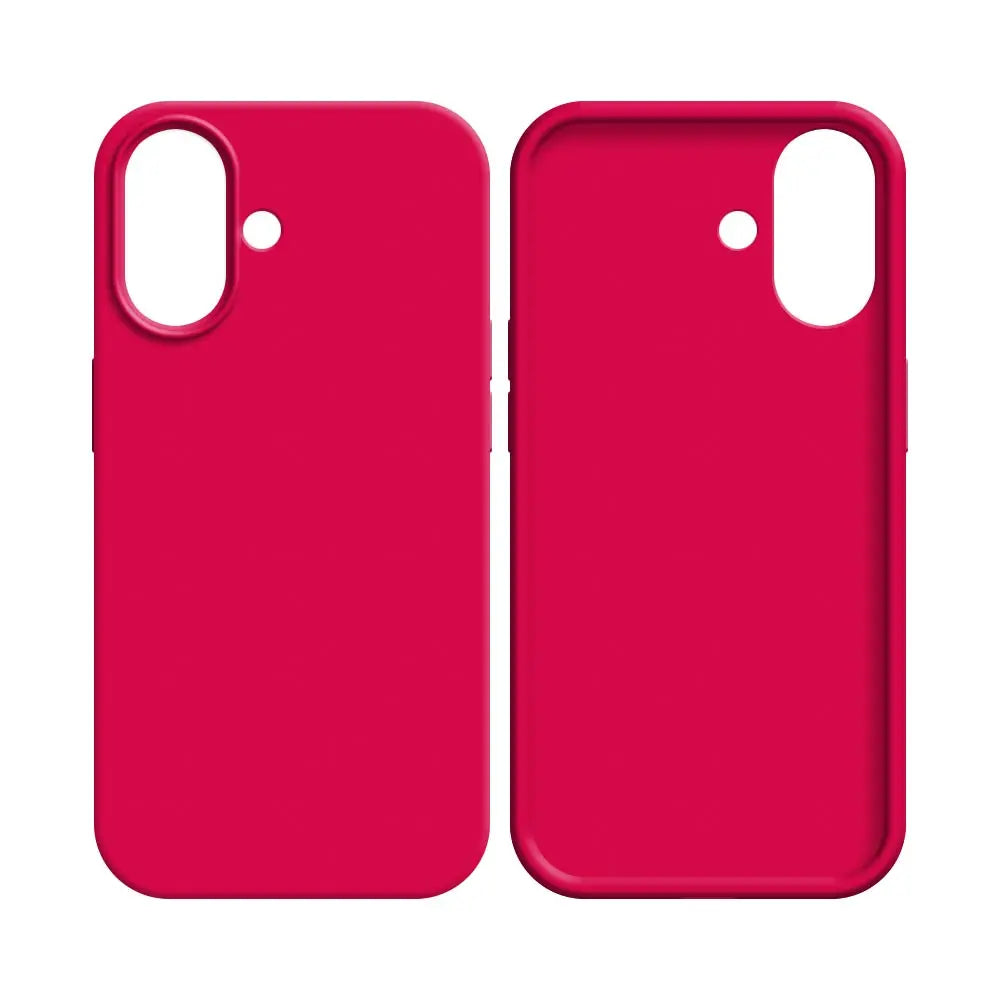 Coque Silicone Compatible pour Apple iPhone 16 Rose Vif