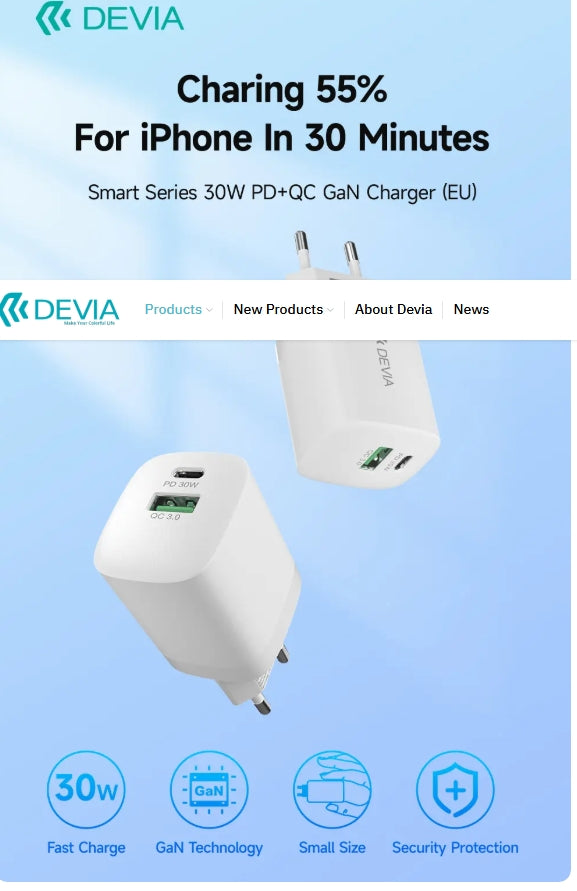Smart Series 30W PD+QC GaN Charger (EU)