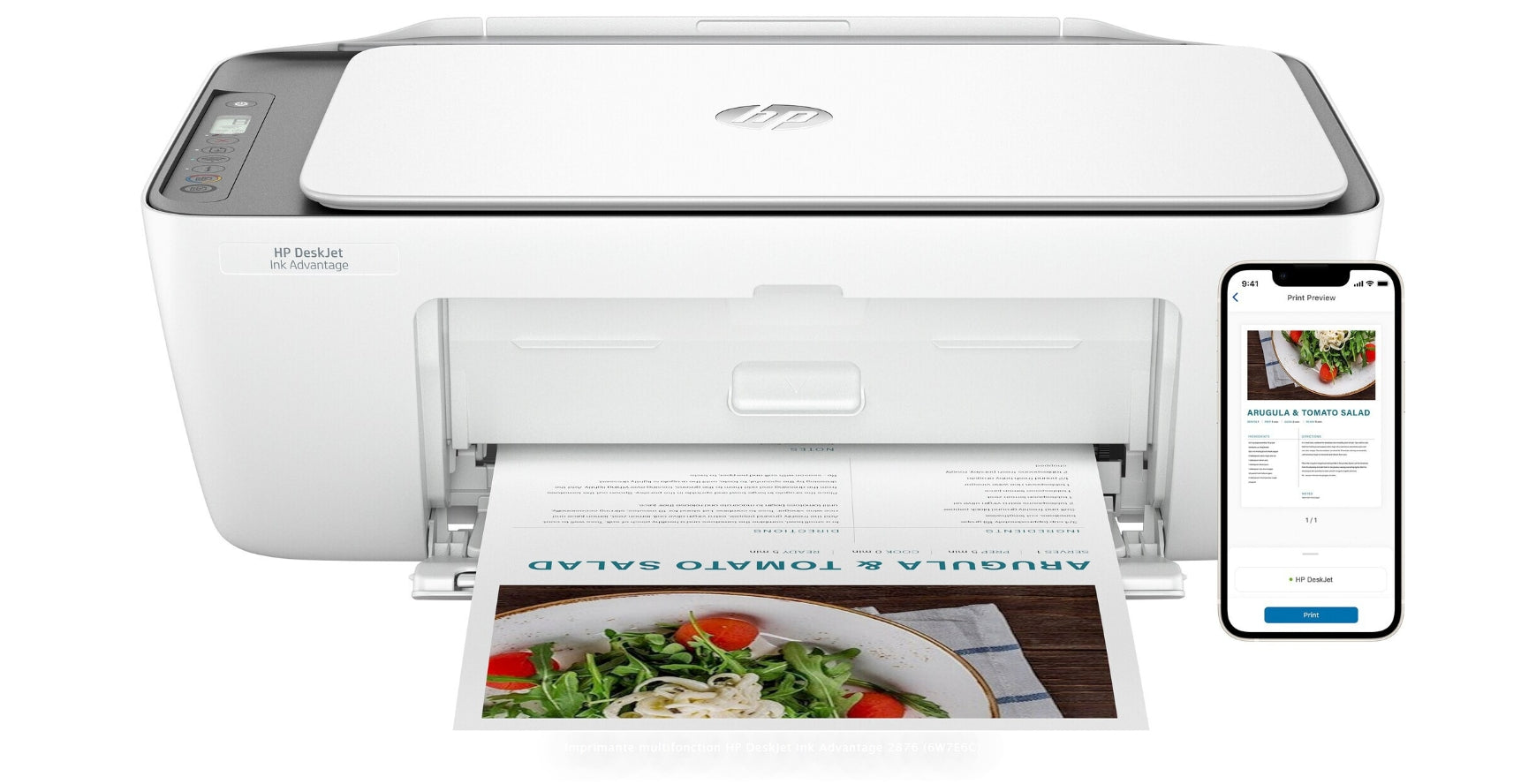 IMPRIMANTE MULTIFONCTION HP DESKJET 2876 WIFI - JET D ENCRE BLANC