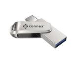 CLé USB3.2 128Go * CONNEX métal * double connectique pour les appareils USB Type-C