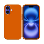 Coque Silicone Compatible pour Apple iPhone 16 Orange