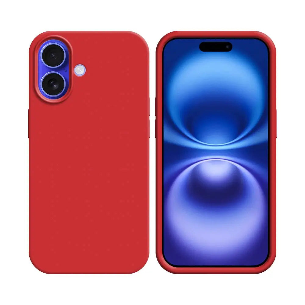 Coque Silicone Compatible pour Apple iPhone 16 rouge