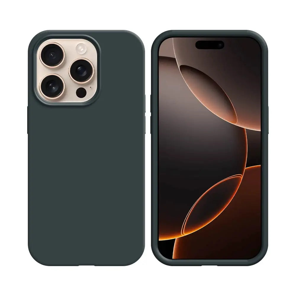 Coque Silicone Compatible pour Apple iPhone 16 Pro Noir