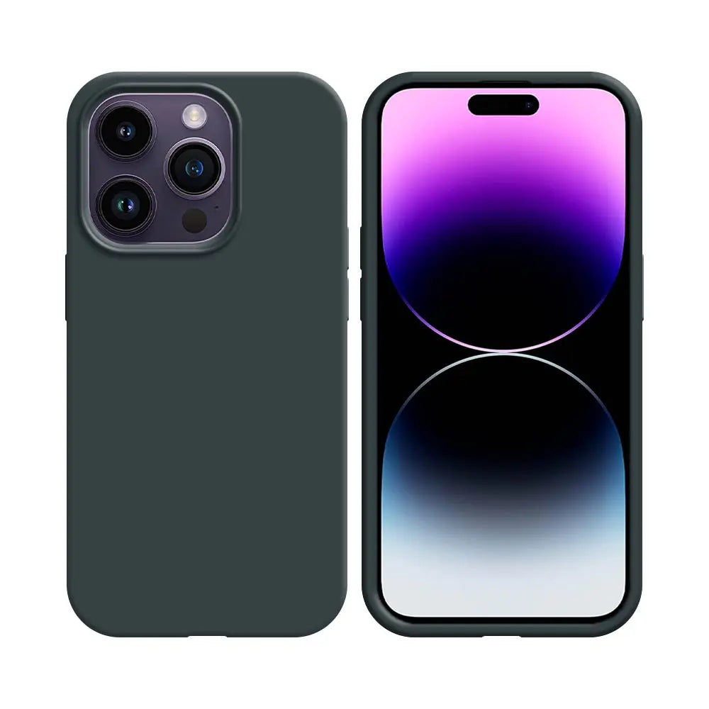 Coque Silicone Compatible pour Apple iPhone 14 Pro Noir