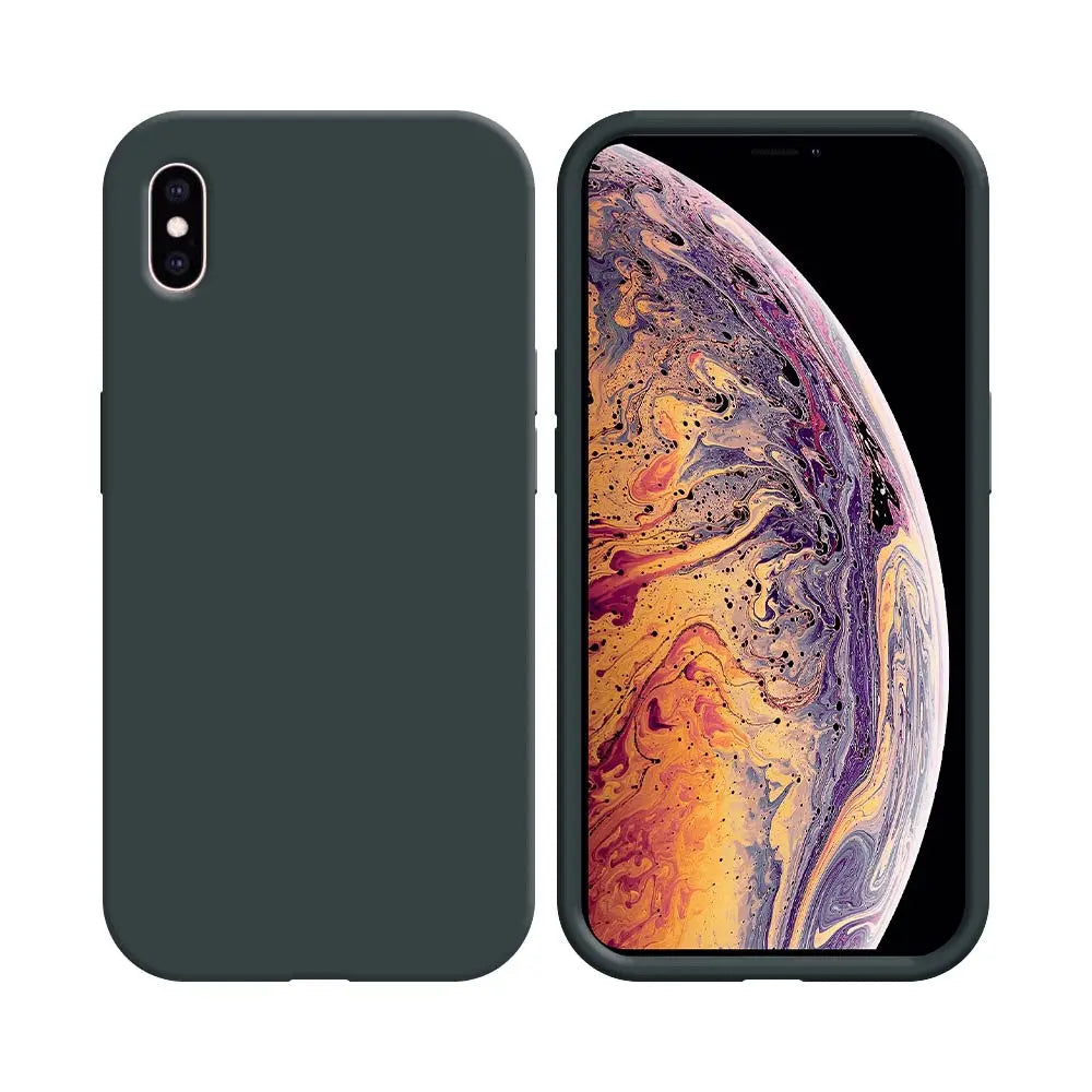 Coque Silicone Compatible pour Apple iPhone X & XS Noir