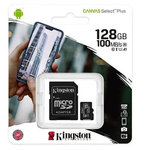 Kingston Canvas Select Plus Carte MIcro SD SDCS2/128GB Class 10 + Adaptateur inclus