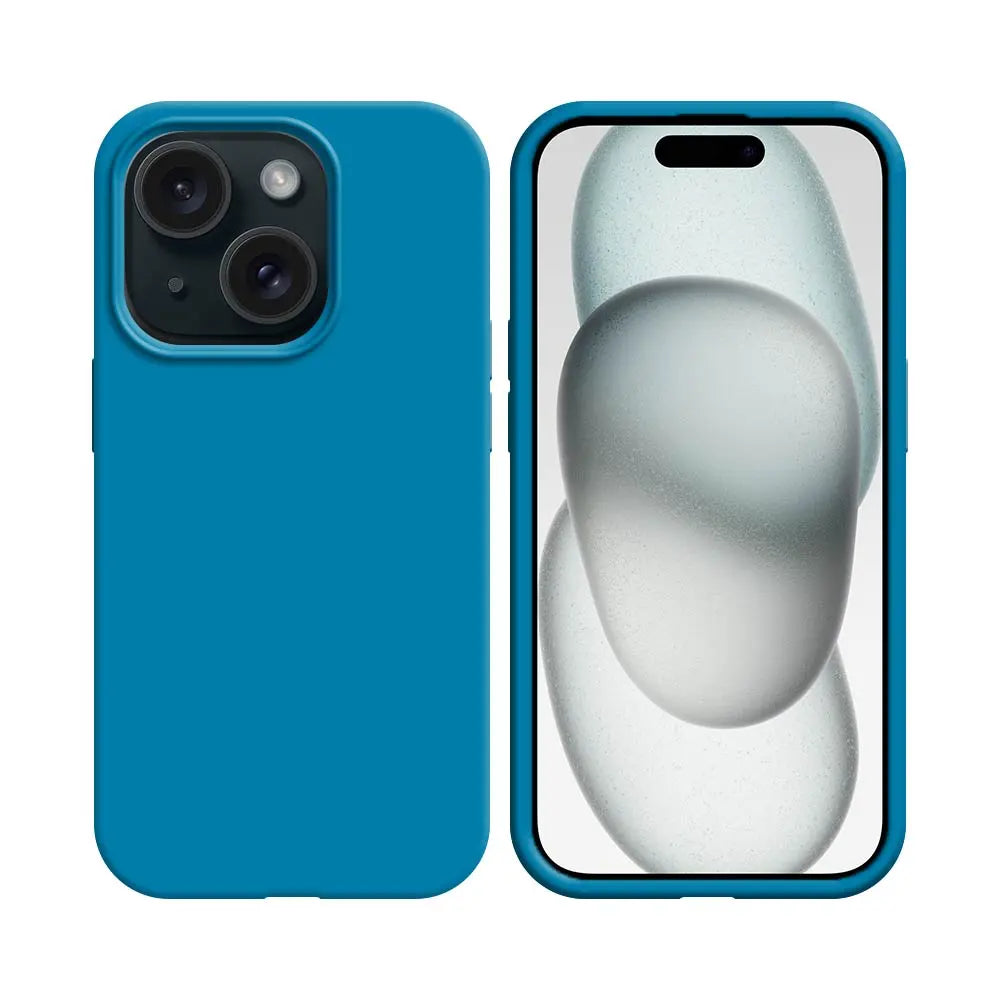 Coque Silicone Compatible pour Apple iPhone 16 Bleu Ciel