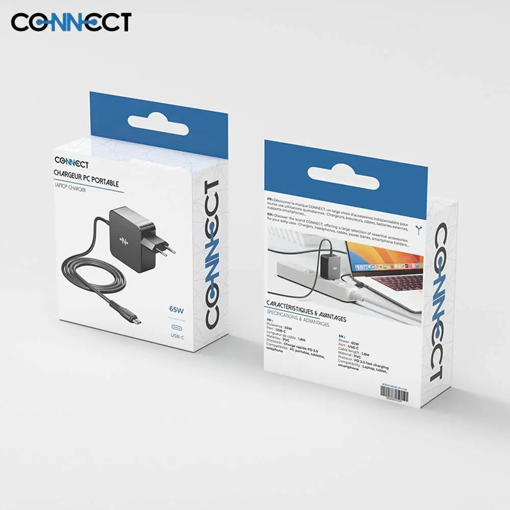 Chargeur PC CONNECT USB-C MC-CP65WC01 65W Noir