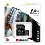 Carte Mémoire Kingston Canvas Select Plus 64 Go - Micro SDHC + Adaptateur SD (Origine)